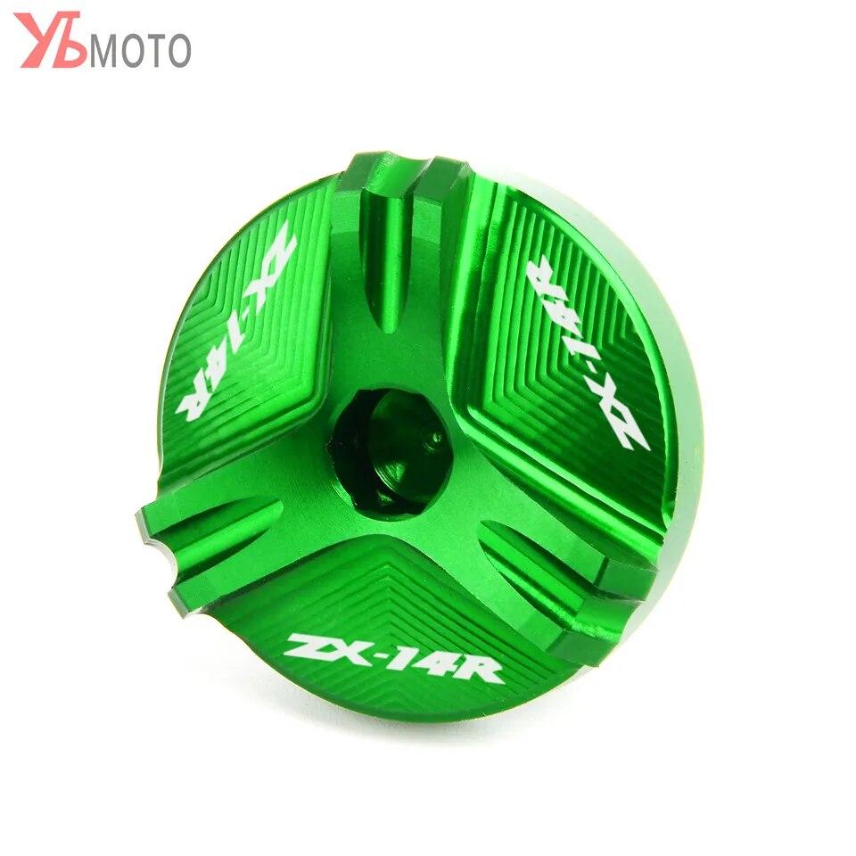 Motorrad Grün CNC Öleinfülldeckel Verschlusskappe Für Kawasaki NINJA ZX14R ZX-14R 2012- ZZR1400 ZZR 1400 ZX1400 Zubehör