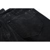 RogueWave Streetwear Schwarz Kleebeschichtete Bootcut für Männer und Frauen Gerade Baggy Lässige Schlaghose Übergröße Locker Denimhose