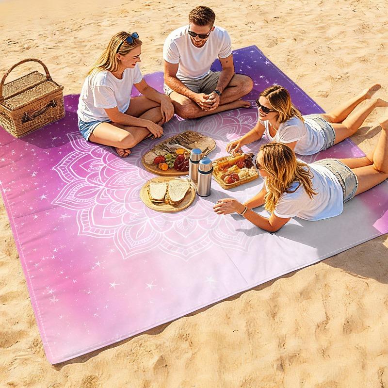 1pc Beach Blanket Waterproof Sandproof Oversized Large Beach Mat Quick Drying&Compact&Lightweight Picnic Mat Vacation Essentials