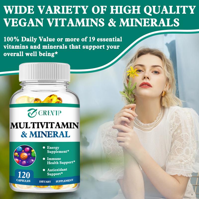 GREVIP Multivitamin Softgels Contain Essential Vitamins and Minerals, a High Concentration of B Vitamins, and Support Antioxidant Activity.