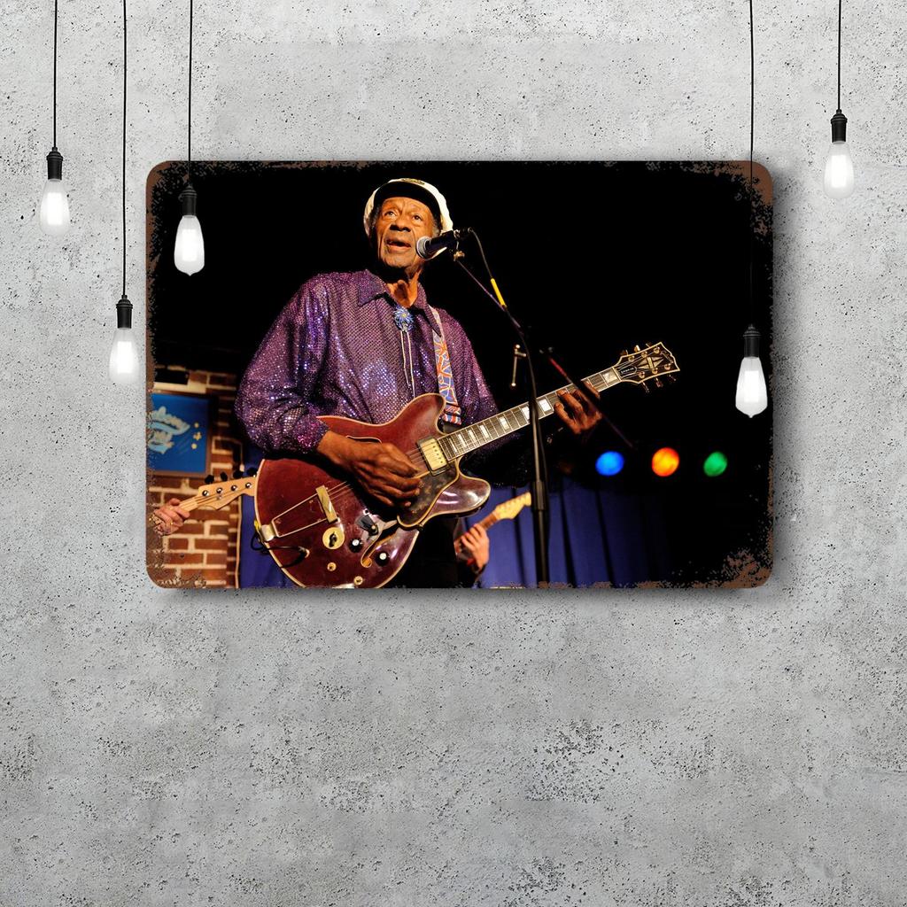 Chuck Berry Band Decor Poster Vintage Tin Sign Metal Sign Decorative Plaque for Pub Bar Man Cave Club Wall Decoration