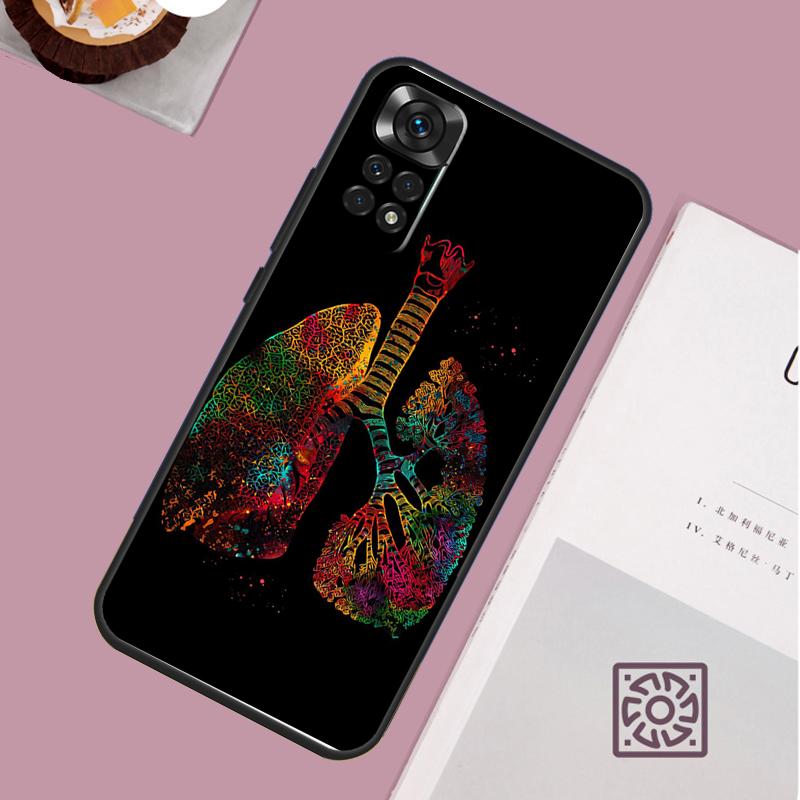 Human Heart Brain Lungs Phone Case For Xiaomi Redmi Note 13 12 12S 12C 13C 10 10C 9 9C 10S 11S 11 Pro Soft Cover