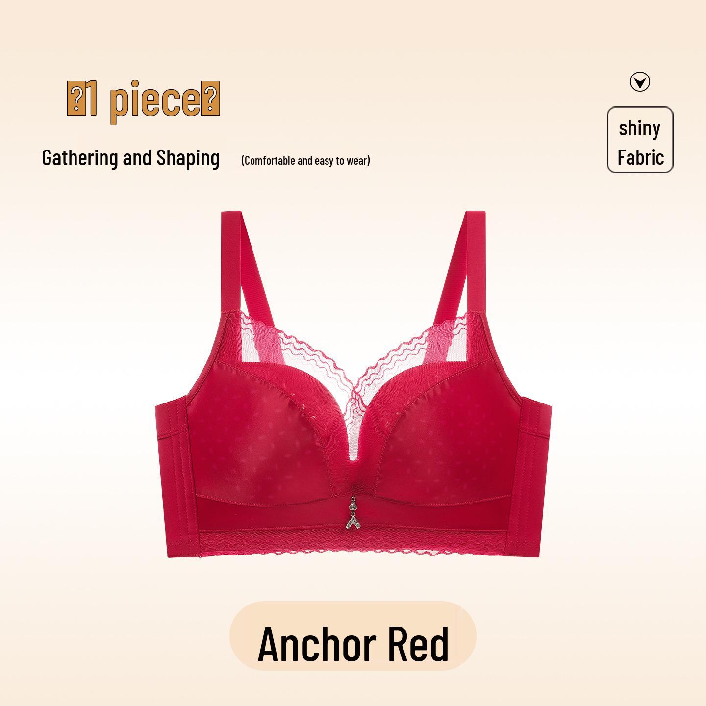 Women s Red Seamless Push-Up Bra, Small Bust Support, Anti-Sagging Adjustment, New 2025 Thin Style. 34/75C Thin Cup (0.5CM)