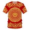 Summer Fashion New Yellow Crown Printed Men's T-shirt Street Harajuku Comfortable Plus Size Round Neck Short Sleeve Top