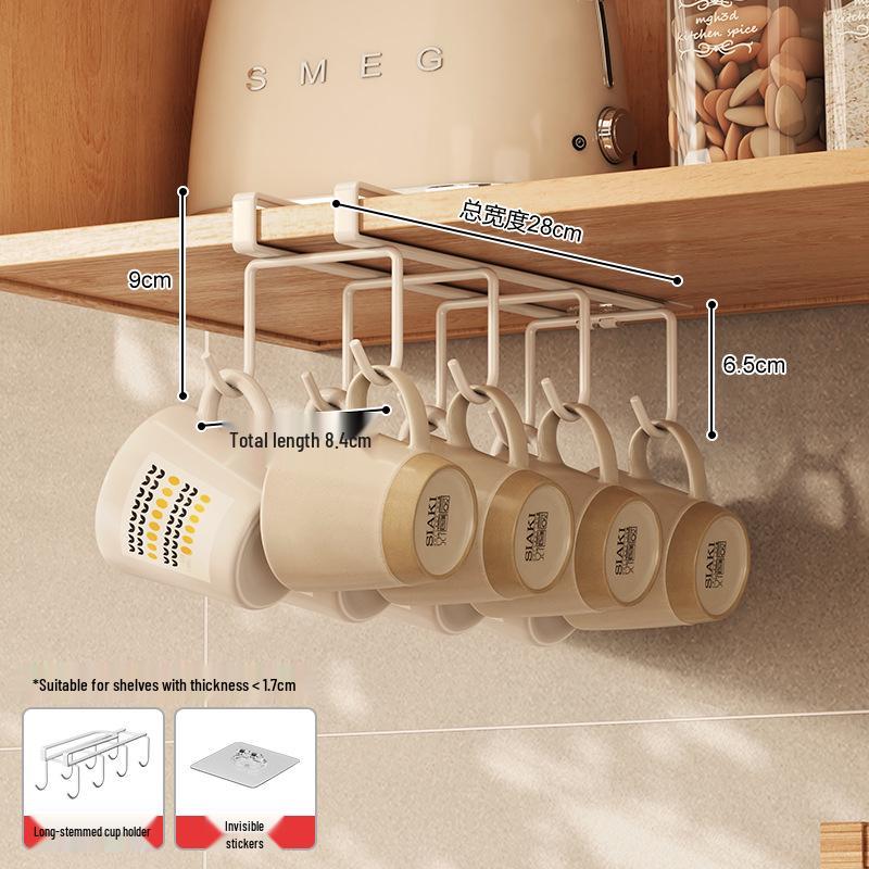 Wall-Mounted High-Grade Cup Storage Shelf: Coffee & Tea Cup Hanging Holder