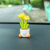 Cute Car Accessories, Decorative Pieces, Potted Flowers, Car Mini Ornaments, Compact Center Console Decorations, with A Sense of Sophistication.