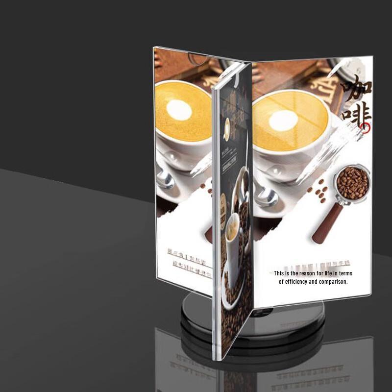 Transparent Acrylic 6-Sided Rotating Tabletop Display Sign