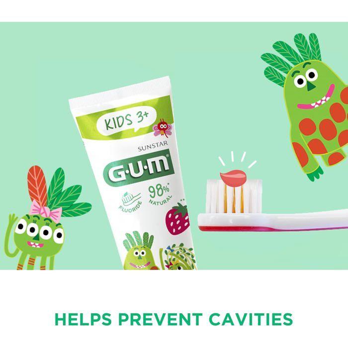 Toothpaste - Gum - Kids 2 To 6 Years - 50ml - Fluoridated - Strawberry Flavor - Paraben-free