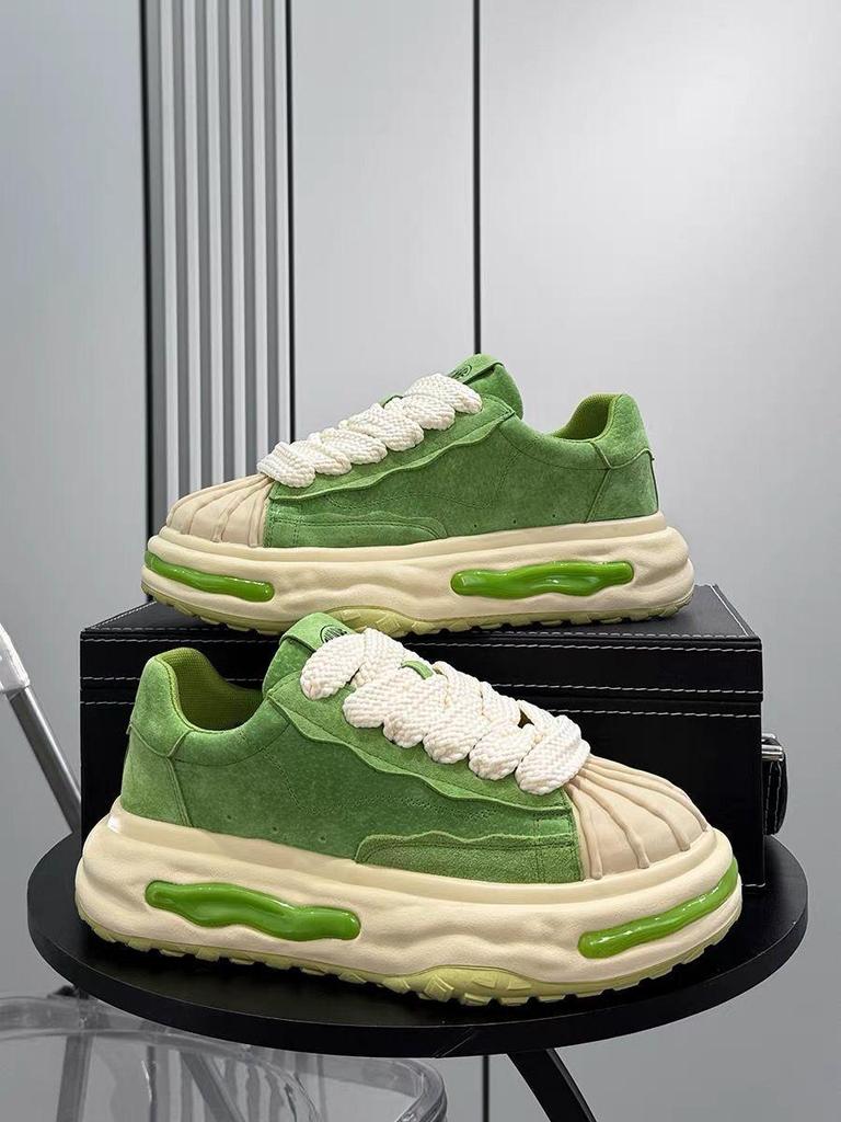 Herren Shell Toe Skate Schuhe mit dicker Sohle – Herbsttrend 2025, höhenverstärkende Freizeitsneaker