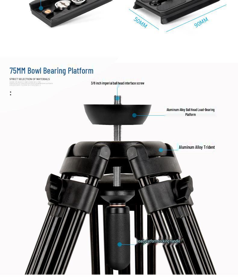 Q880 Aluminum Alloy DSLR Camera Tripod with Hydraulic Pan-Tilt Head for Photography and Videography
