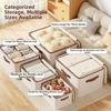 Dustproof Foldable Storage Box with Lid Large Capacity Portable Clothes Organizer Suitable for Bedroom and Closet Use