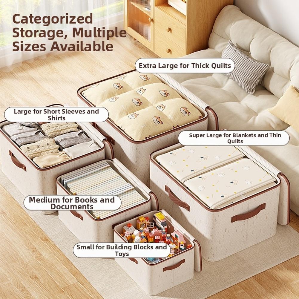 Dustproof Foldable Storage Box with Lid Large Capacity Portable Clothes Organizer Suitable for Bedroom and Closet Use