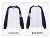 TB BROWIN2025 Autumn Water Ripple Raglan Sleeve Color Block Casual Crew Neck Sweatshirt