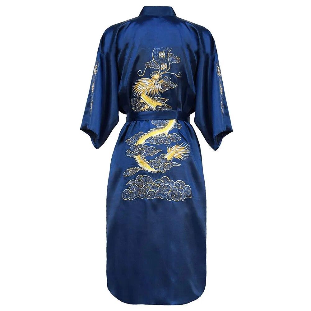 Ethnic Chinese Style Men's Clothing Men's Dalong Bathrobe Bathrobe Dragon Robe Tang Suit Pajamas Nightgown Home Service Embroidered Dalong