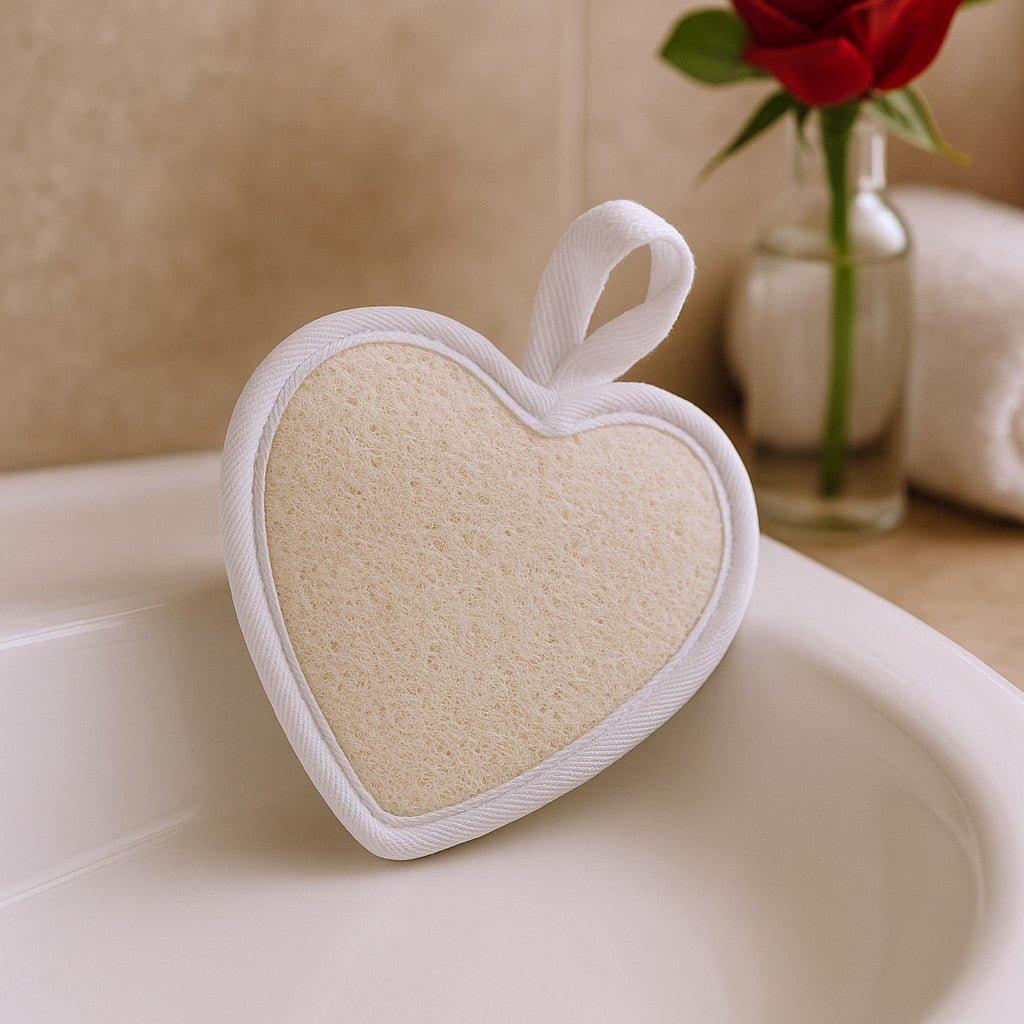 Natural Loofah Body Scrubber Heart
