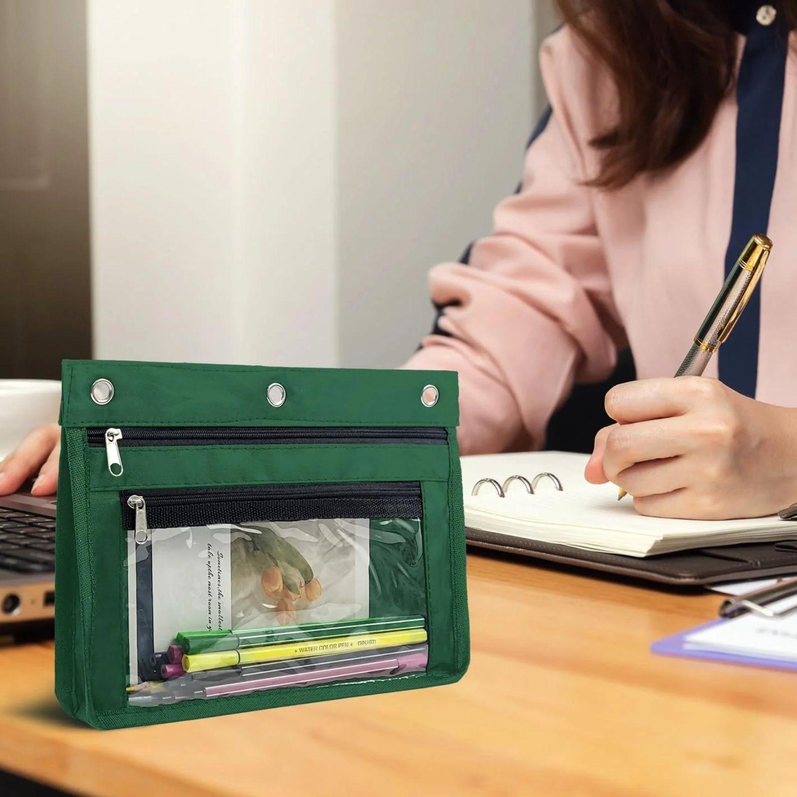 

Папка-органайзер с расширяющимися отделениями, большая вместимость, 3 кольца, органайзер для документов, расширяющаяся папка на молнии с карманом темно-зеленого