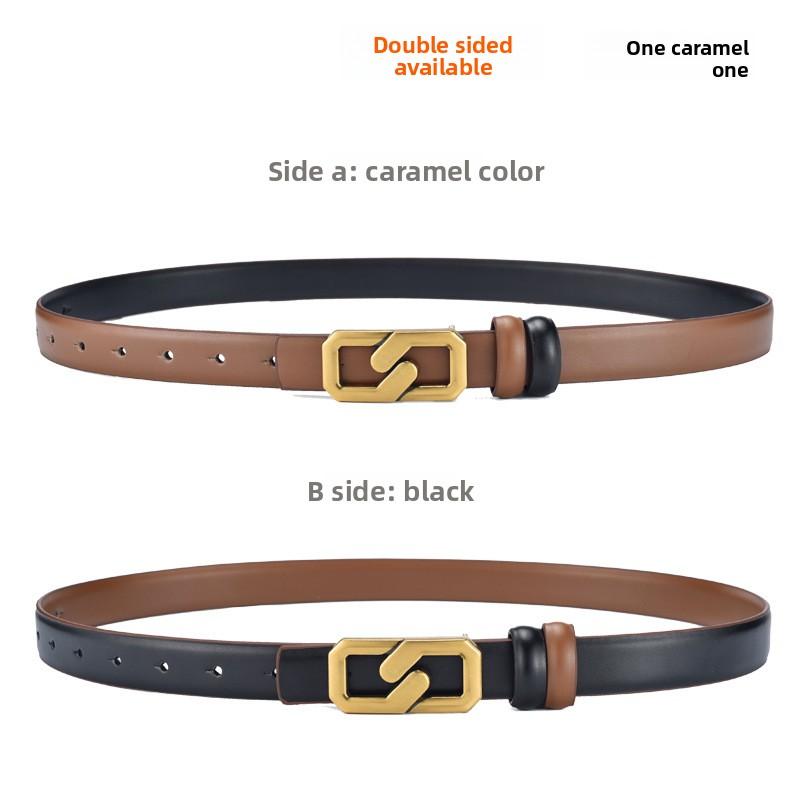 

Women s genuine leather belt - ladies belt for jeans and skirts - pure cowhide leather belt
