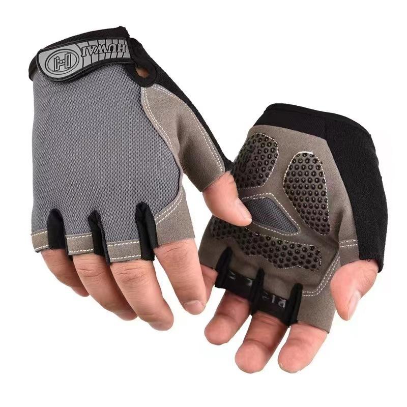 Cycling Gloves Half Finger Men and Women Summer Non-slip Wear-resistant Sunscreen Road Bike Motorcycle Palm Pad Thickened Silicone Shock Absorption