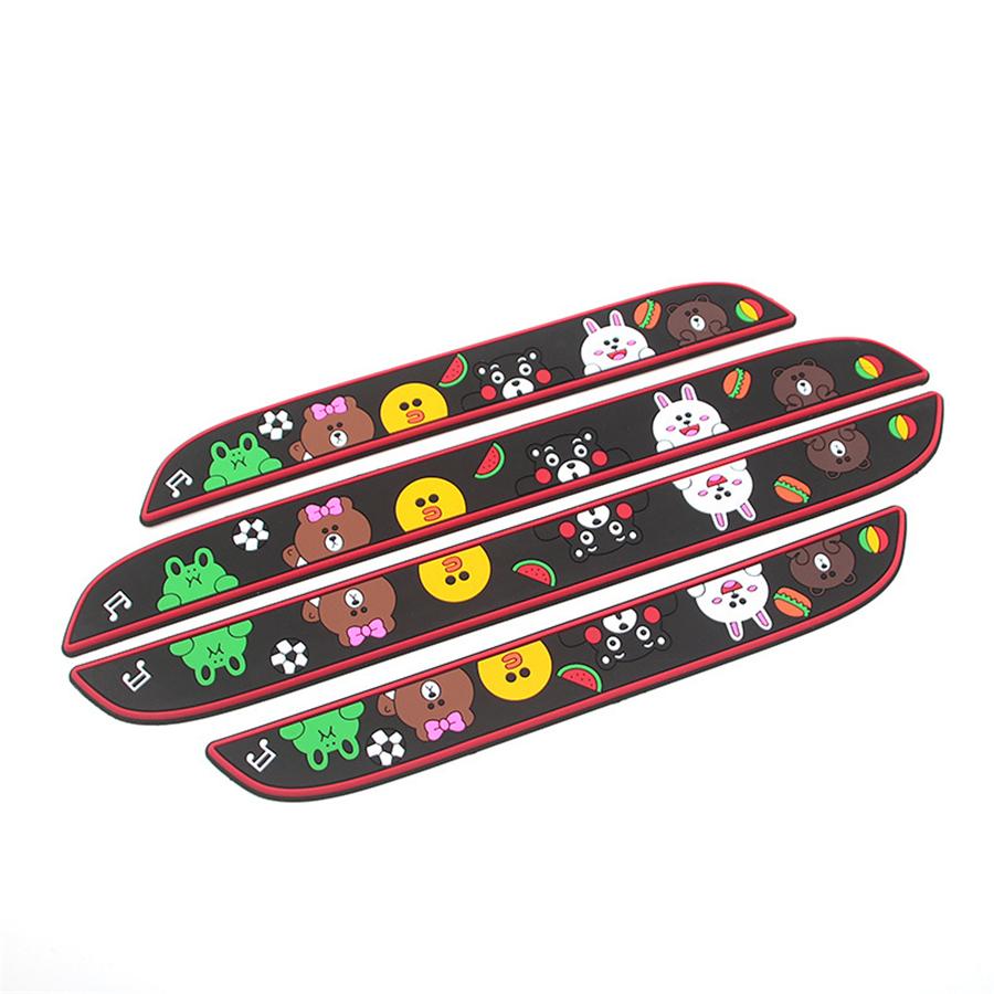 New 4 PCS Black Rubber Car Door Scuff Sill Cover Panel Step Protector DOOR SILL