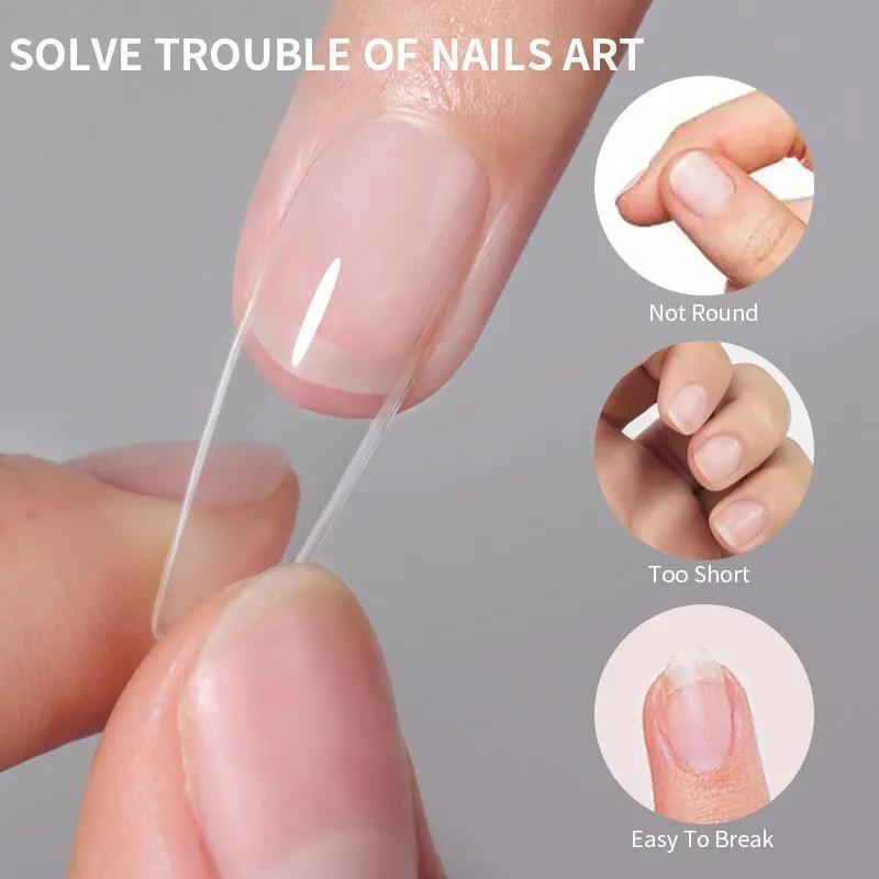 240pcs Press on Nails Coffin Nail Tips Clear Full Cover Fake Acrylic UV Gel Nails Extension System Oval Almond Sculpted False Nail Tips