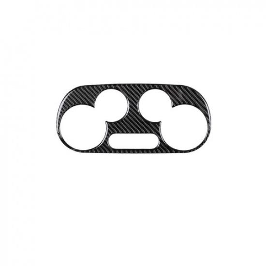 Black Carbon Fiber Car Front Digital Climate Control Cover For Fiat 500 12 13 14