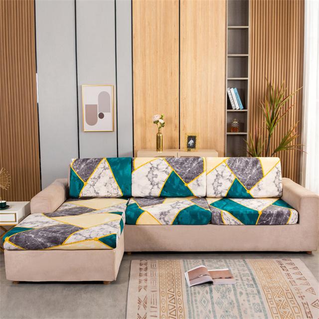 1 Stück elastischer Sofa-Sitzkissenbezug, Stuhlbezug, dehnbar, waschbar, abnehmbarer Schonbezug, 1/2/3/4 Sitz, Spandex-bedruckter Sofaschutz