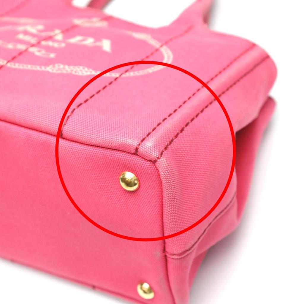 PRADA Canapa Kanapa mini tote Tote Bag canvas pink Women 1BG439 Used