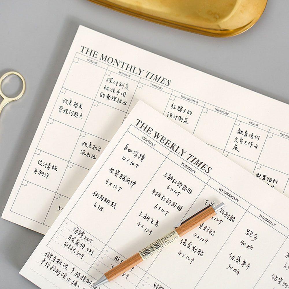 

1PC Business Weekly Planner Monthly Planner Simple Memo Office School Supplies Notebook Stationery Monthly