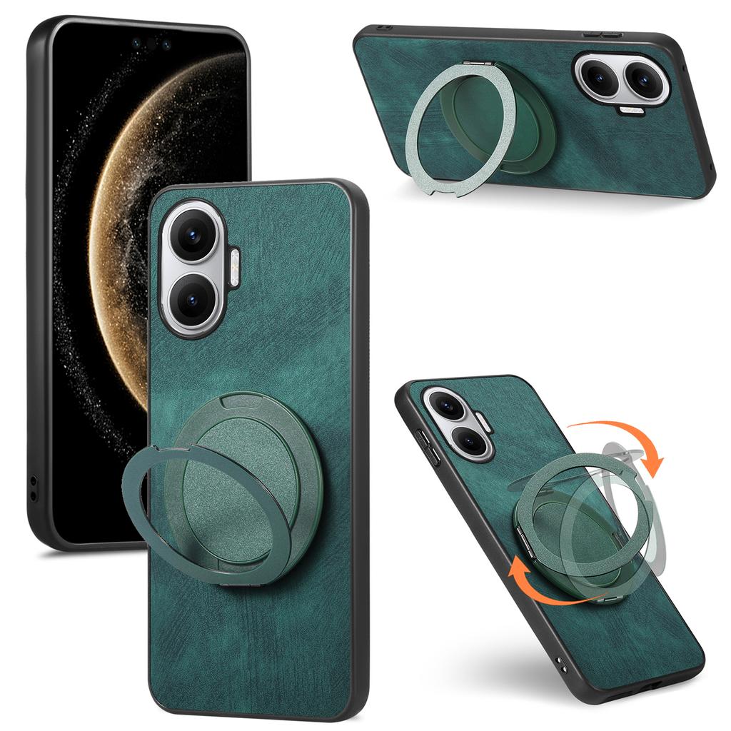For Xiaomi Redmi Turbo 4 Pro 5G Phone Case with Rotating Kickstand Stress Relief Retro Leather Back Cover
