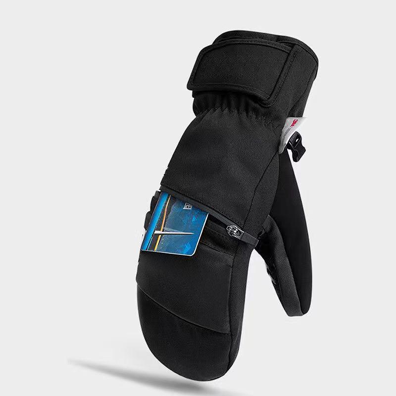 Windproof Ski Gloves for Men & Women, Thick Velvet, Touchscreen-Compatible, Warm 5-Finger Linings for Carving & Winter Sports