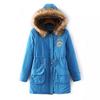 Damen Herbst Winter Warme Pelz Kapuzenparkas Dicke Baumwolle Slim Gepolsterter Mantel Lässig Vintage Streetwear Übergroßer Übermantel Jacken