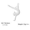 Teamer 5pcs/lot DIY Gymnast Sporter Charms Stainless Steel Gymnastics Dancer for Necklcae Bracelets Keychain Jewelry Making Gift