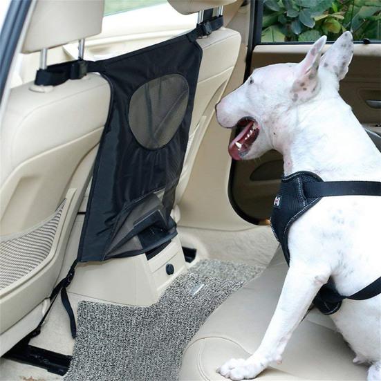 Hundebarriere für Rücksitz im Auto Einfach zu installieren Haustier-Barriere Netzgitter mit Haken Sicherheits-Trennwand mit Aufbewahrungstasche für Auto SUV LKW