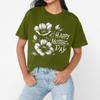 Women's Casual Fashion Street Slim Short Sleeve Mother's Day Printed T-Shirt Top