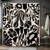 Black White Abstract Floral Shower Curtain 72X72 Inches Modern Boho Style Bathroom Decor With Bold Patterns