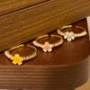 [Honey Gold Ring] Medieval Enamel Oil Daisies Flower Simple Opening Ring Niche Exquisite High-End Women