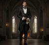 Men's Medieval Steampunk Vampire Tailcoat for Halloween