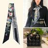 New D Home Flower Long Silk Scarf Simulation Silk Small Ribbon Premium Scarf Headband Tie Bag Handle Ribbon Female
