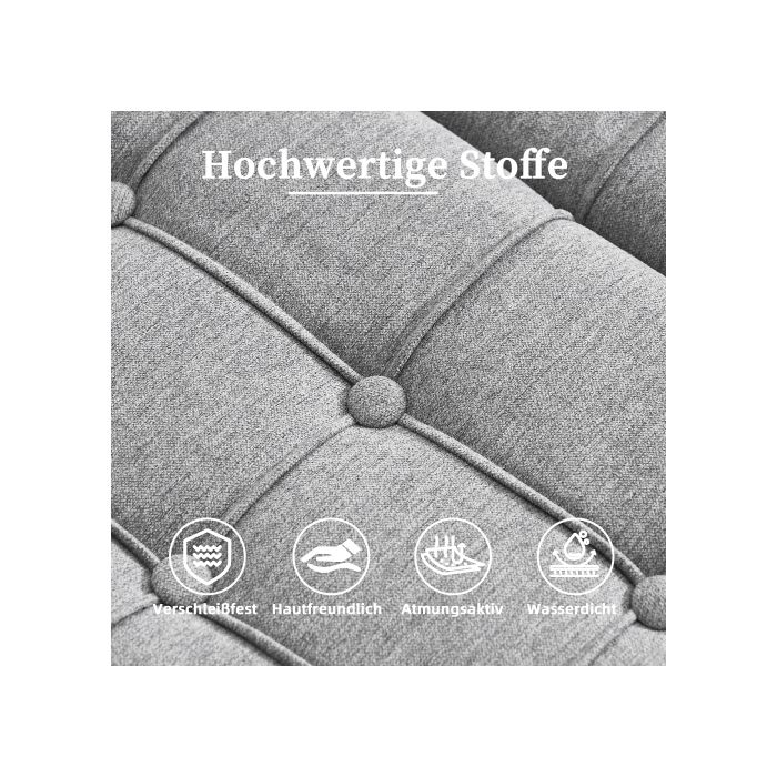 Chaise De Rangement - MUVOE - Banc Relevable - Tissu Doux - Bois Massif - Gris