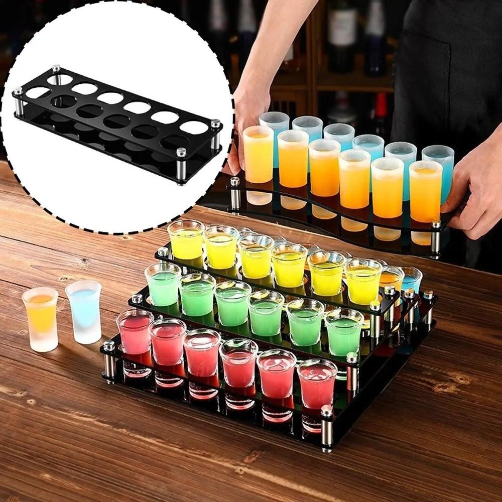 Round Hole Shot Glasses Holder 38mm Wine Cup Shelf Shot Glass Display Stand Restaurant Service