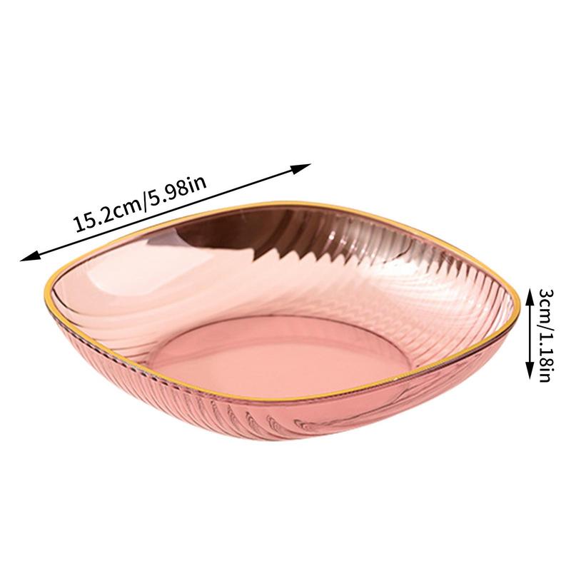 Snackteller Transparenter Home-Multifunktions-Kleinteller für Kuchen Wiederverwendbarer glatter Snackteller für Salate Obstchips Snacks Sushi