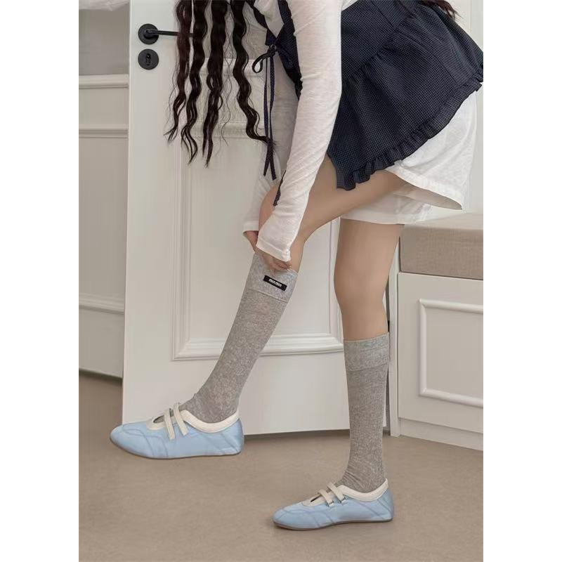 

Женские весенне-летние тонкие однотонные носки-пиле в балетном стиле без косточек 1 pair серый