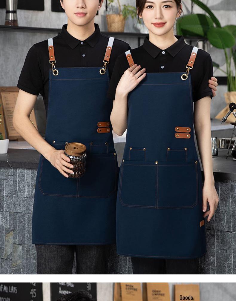 Custom Waterproof Dirt-Resistant Canvas Apron for Catering and Kitchen Workwear