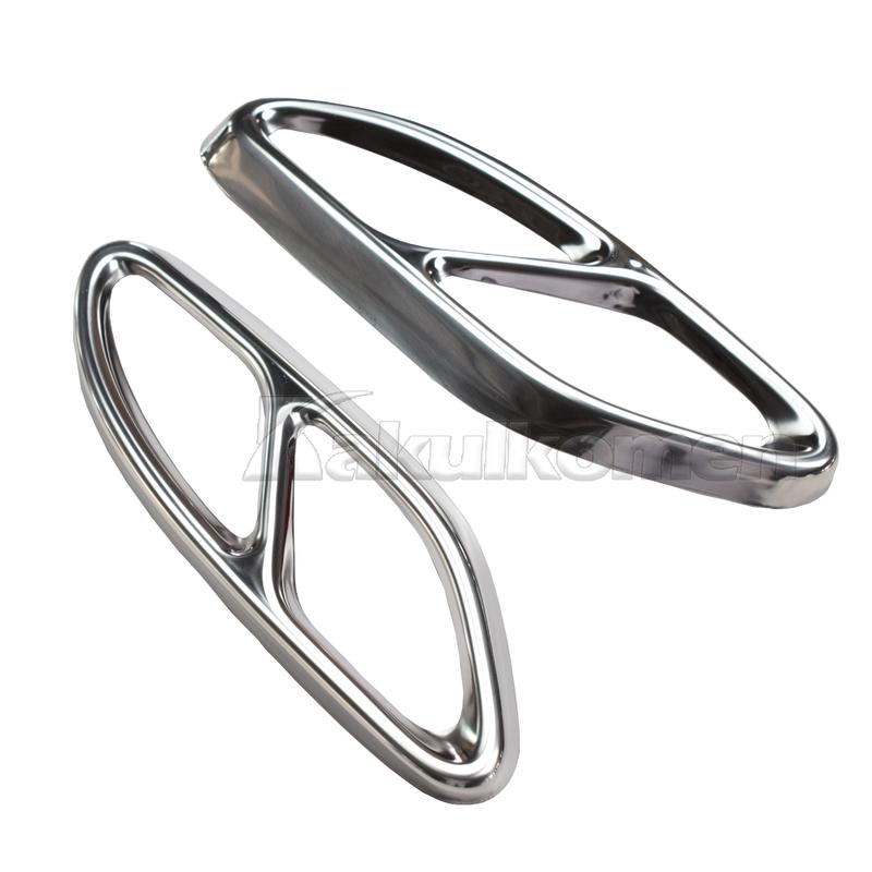 For Mercedes Benz A B C E GLC GLE Class W176 W246 W205 W213 AMG Car Styling Stainless Steel Exhaust Pipe Cover Trim