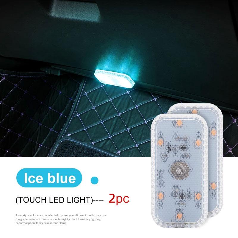 Portable Car Interior Dome Light Finger Touch Sensor Mini LED Reading Lamp Car Roof Magnets USB Charging Atmosphere Lamp