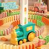 Transparent Electric Domino Mini Train Automatic Placement and Licensing Puzzle Toy
