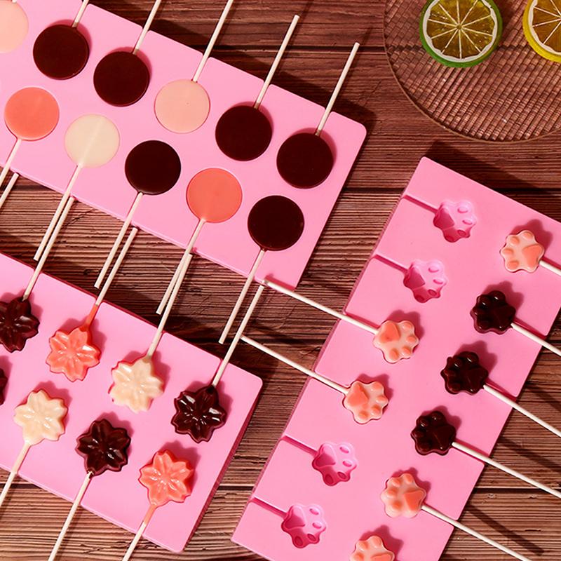 1Pc Silicone Lolly Mold Set With 12Pcs Lolly Sucker Sticks Candy Mold Sucker Molds And Chocolate Hard Candy Mold
