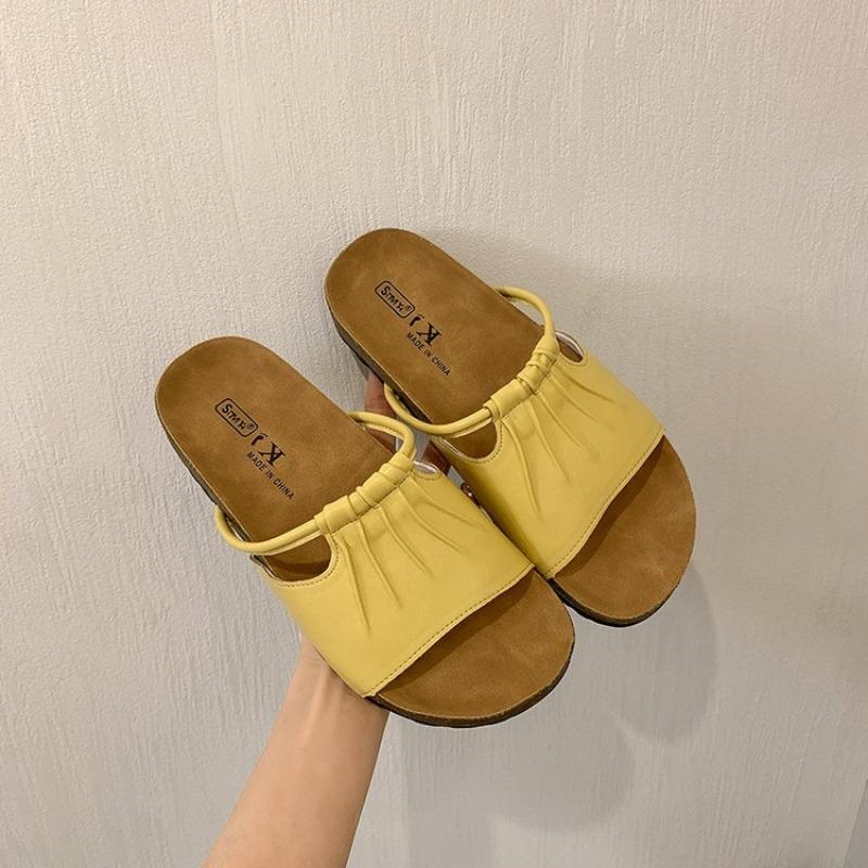 Fashion 2025 Summer New Arrival Casual Fashion Solid Color Open Toe Slippers Comfortable Non-slip Women's Low Heel Sandals