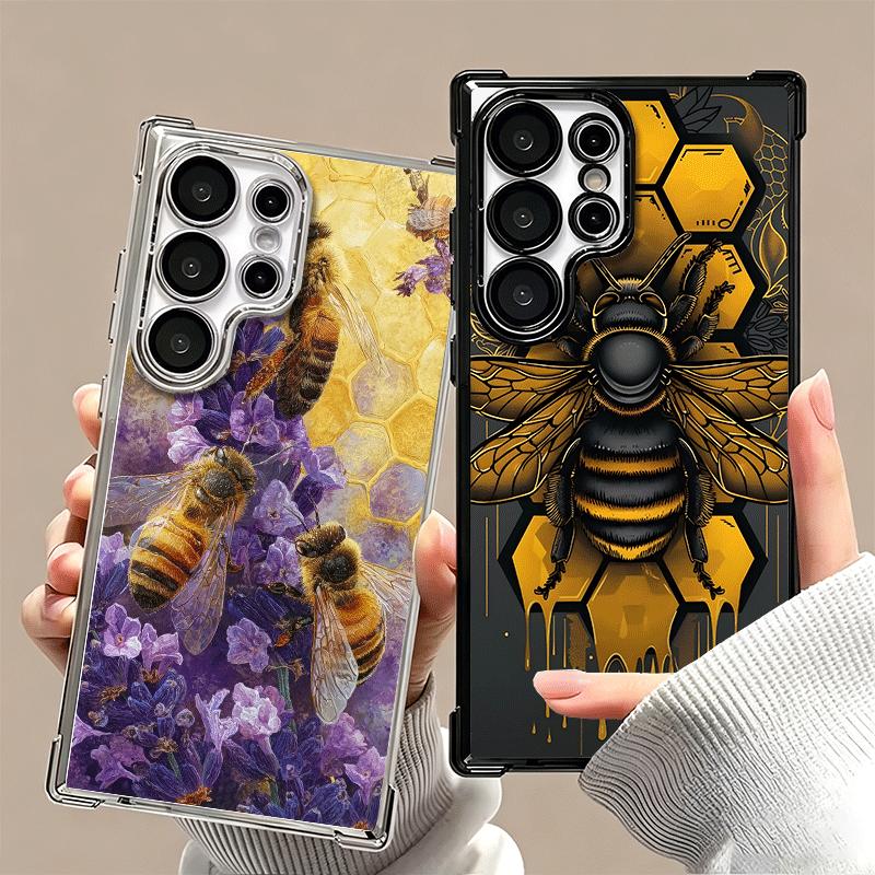 Bee Keeping Honey Cute Plating Phone Case For Samsung Galaxy S24 S25 FE S26 Edge S23 Ultra S22 S21 Plus S20 Anti-Fall Airabag Co