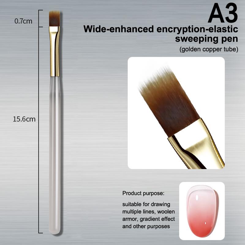 

Кисть для нейл-арта Многофункциональные кисти-лайнеры для полосок Моделирование Водная рябь Дизайн DIY Кисть с жесткой щетиной Инструменты для нейл-арта A3